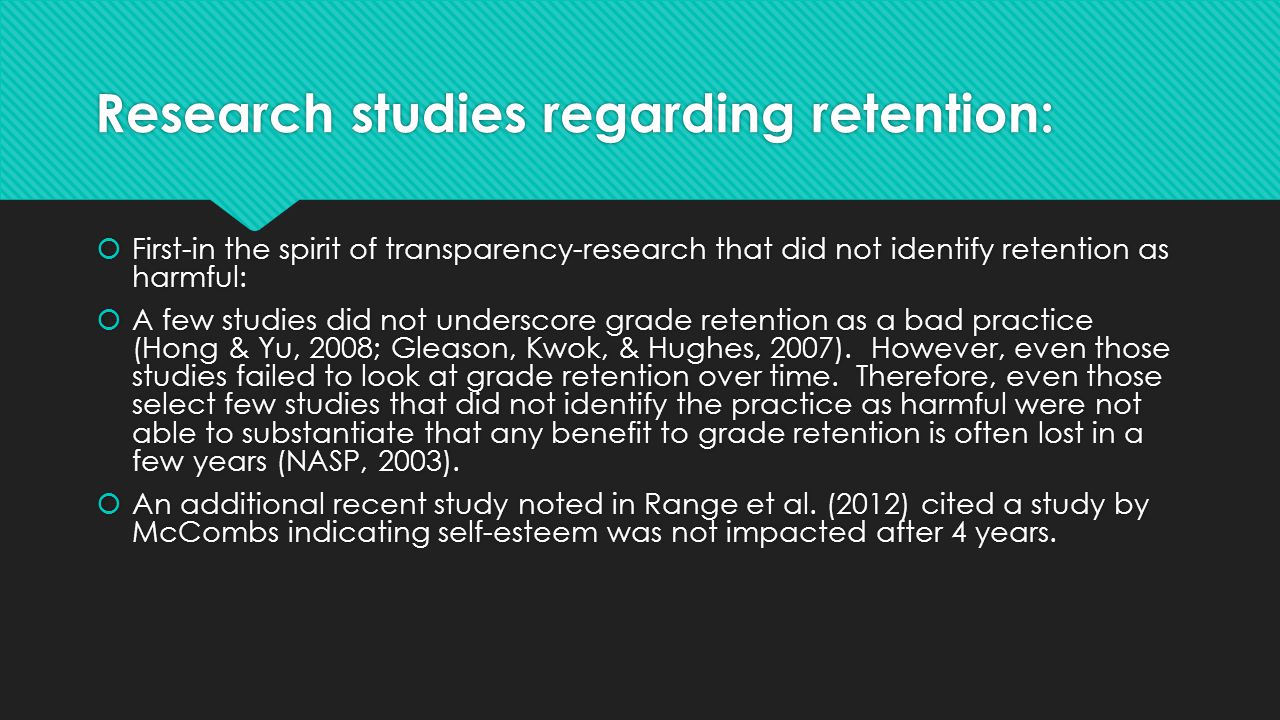 Retention Is this educational practice failing our kids ppt